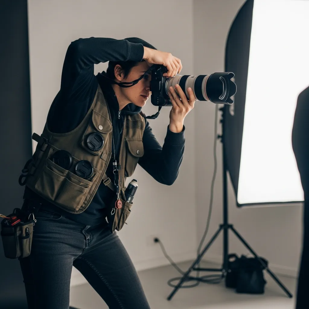 Professionele fotograaf aan het werk in een studio in Amsterdam